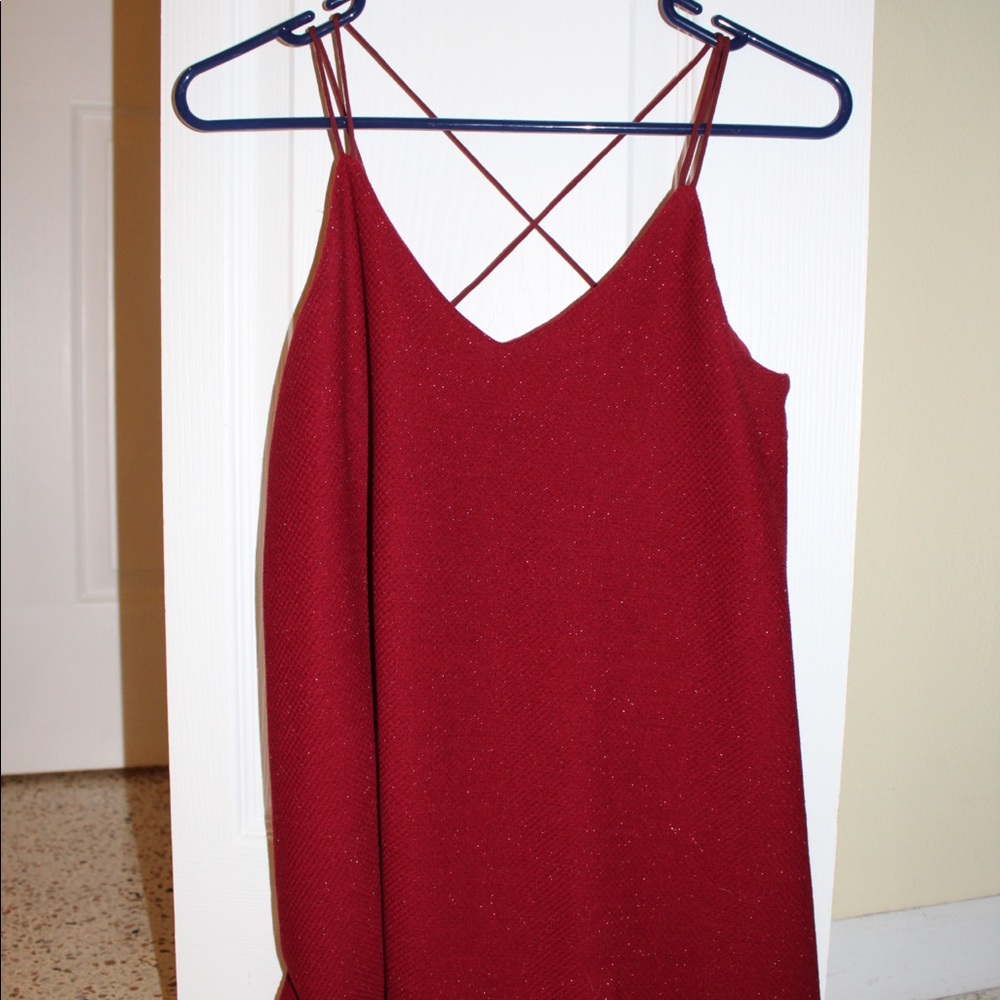 A wine colored dress